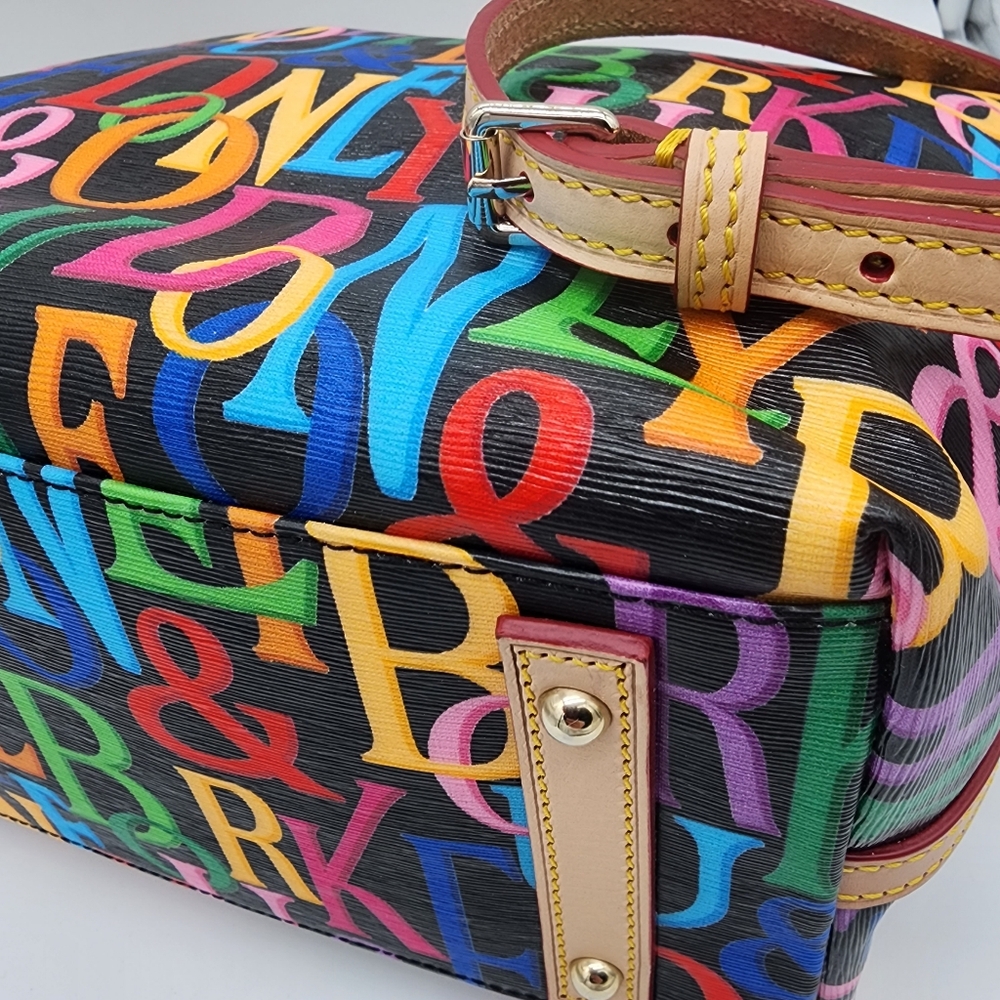 Dooney & Bourke Retro Grafica Vanessa Florentine Vacchetta Leather Tote Shoulder - Picture 10 of 16